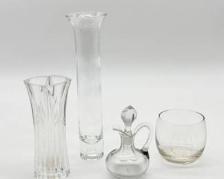 82 ClearGlassVasesPerfumeBottleEtchedGlass