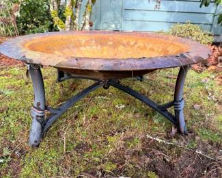 178 RustyMetalTinFirePitBowl