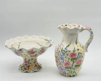 48 EnglishGardenCeramicBowlPitcherbyDonSwanson