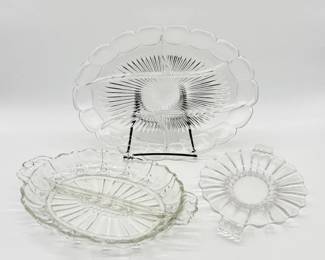 30 VintageClearGlassServingDishes