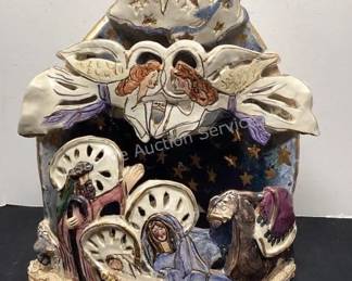 Blue Sky Nativity tea light holder