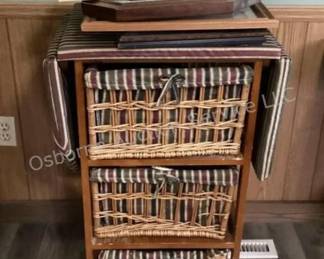 Ironing board stand with baskets