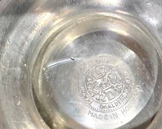 Vintage Pewter Coffee and Tea Service Set with Tray, Wood Handles, Made in Holland