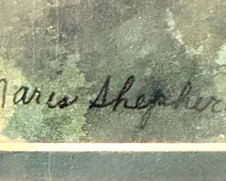 Victorian House & Garden Watercolor – Framed Architectural Landscape by Marie Shepherd