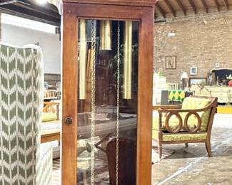 Vintage Wooden Grandfather Clock – Traditional Tall Case Floor Clock with Glass Door