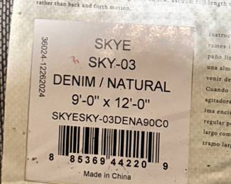 Skye Denim Blue 9x12 Distressed Area Rug – Tribal Style