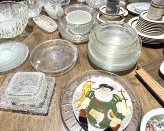 Vintage Glass Bowls, Plates, and Decorative Tableware