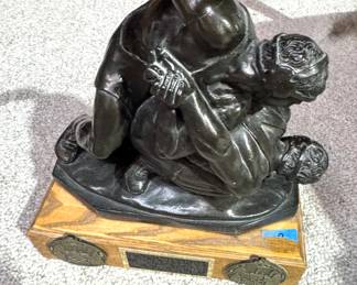 Dramatic Figurative Sculpture with Bronze Finish and Display Base