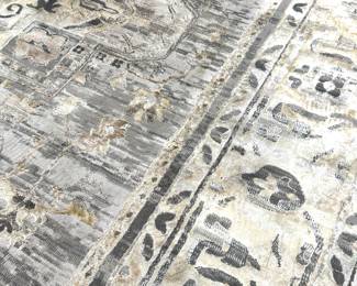 Vintage Style Neutral Area Rug Detail – Distressed Gray Beige Patterned Carpet