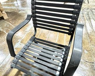 Industrial Metal Strap Chair, Vintage Black Office Chair