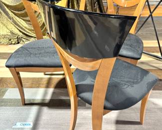 Set of Vintage Ello Furniture Modern Dining Chairs with Upholstered Seats