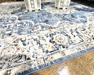 Large Blue & Cream Anatolia Home Area Rug 8x11 – Vintage-Inspired Pattern