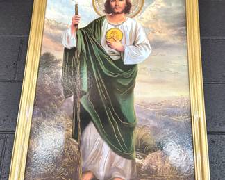 Framed Religious Art Print of Jesus Christ – Vintage Catholic Sacred Heart Style Wall Art