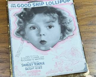 Vintage Sheet Music “On the Good Ship Lollipop” – Classic Film Musical Cover Art