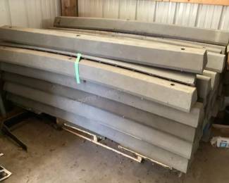 Several groups of rubber parking stops