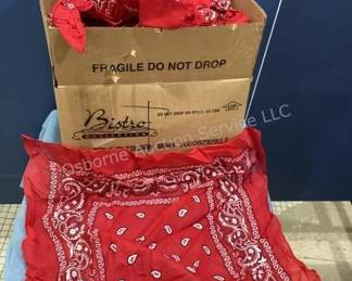 Box of red bandanas 