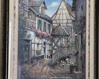 Signed/numbered "Village Lane" by L. Gordon