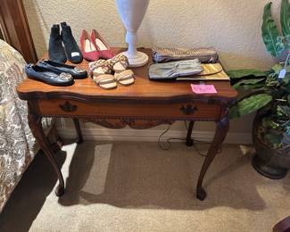 Antique Queen Anne style flip top game table