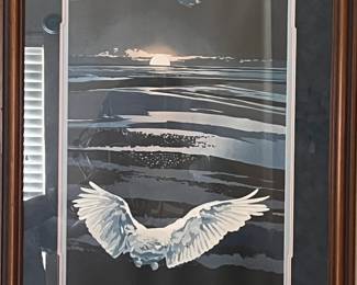 "Snowy Owl at Milne Point" by Byron Birdsall signed and numbered