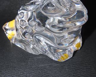 Unmarked lead crystal frog.