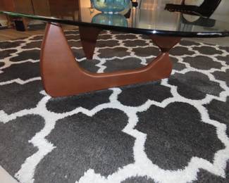 MCM teak wood and glass coffee table.