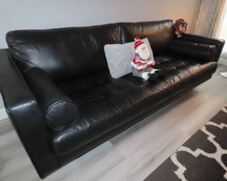 West Elm leather sofa.