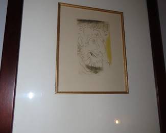 Pablo Picasso lithograph "Portrait Apeure" of "Sacred Portrait". dated 1964.