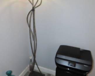 Hand blown and hand made iron work floor lamp. Shredder.