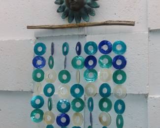 Glass wind chimes and sun.