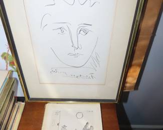 Picasso signed etching. With COA.
