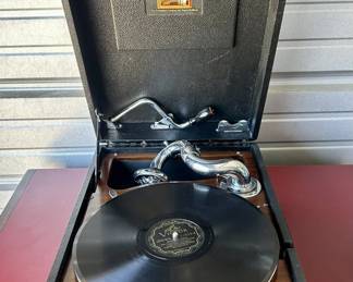 His Masters Voice vintage record player