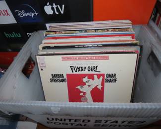 Boxes of LPs.