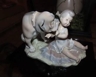 Lladro "Girl with Bull Dog " figure