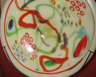Artglass charger plate/dish, New Mexico.