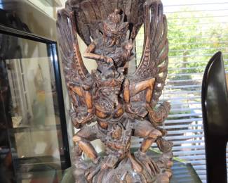 Carved wood religious God.
