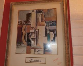 Framed Picasso print.