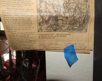 Newspaper cutting  Jackson Pollock "Enchanted Forest"