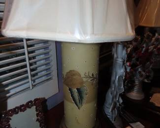 Two matching table lamps.