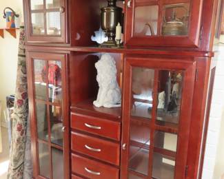 Bookcase/curio cabinet.