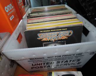 Boxes of LPs.