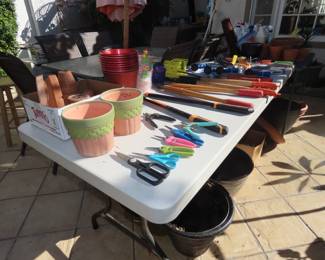 Patio tables filled.