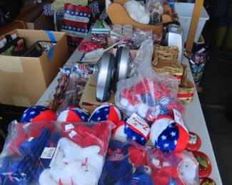 Garage tables filled