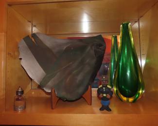 Murano glass vase, decorative pottery.  