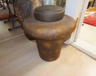 Metal mushroom stool/obelisk.