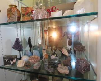 Geodes, crystals and fossils.