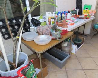 Patio tables filled.