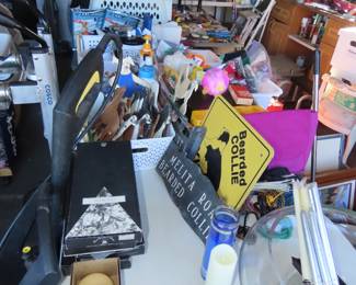 Garage tables filled