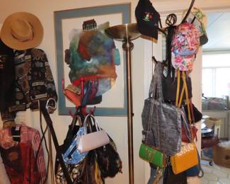 Purses, hats and hand bags.