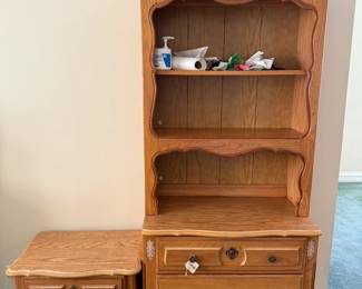 Side Table/Nightstand with 1 Drawer. Bookcase with 3 Drawers.