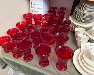Fostoria Jamestown Red glasses